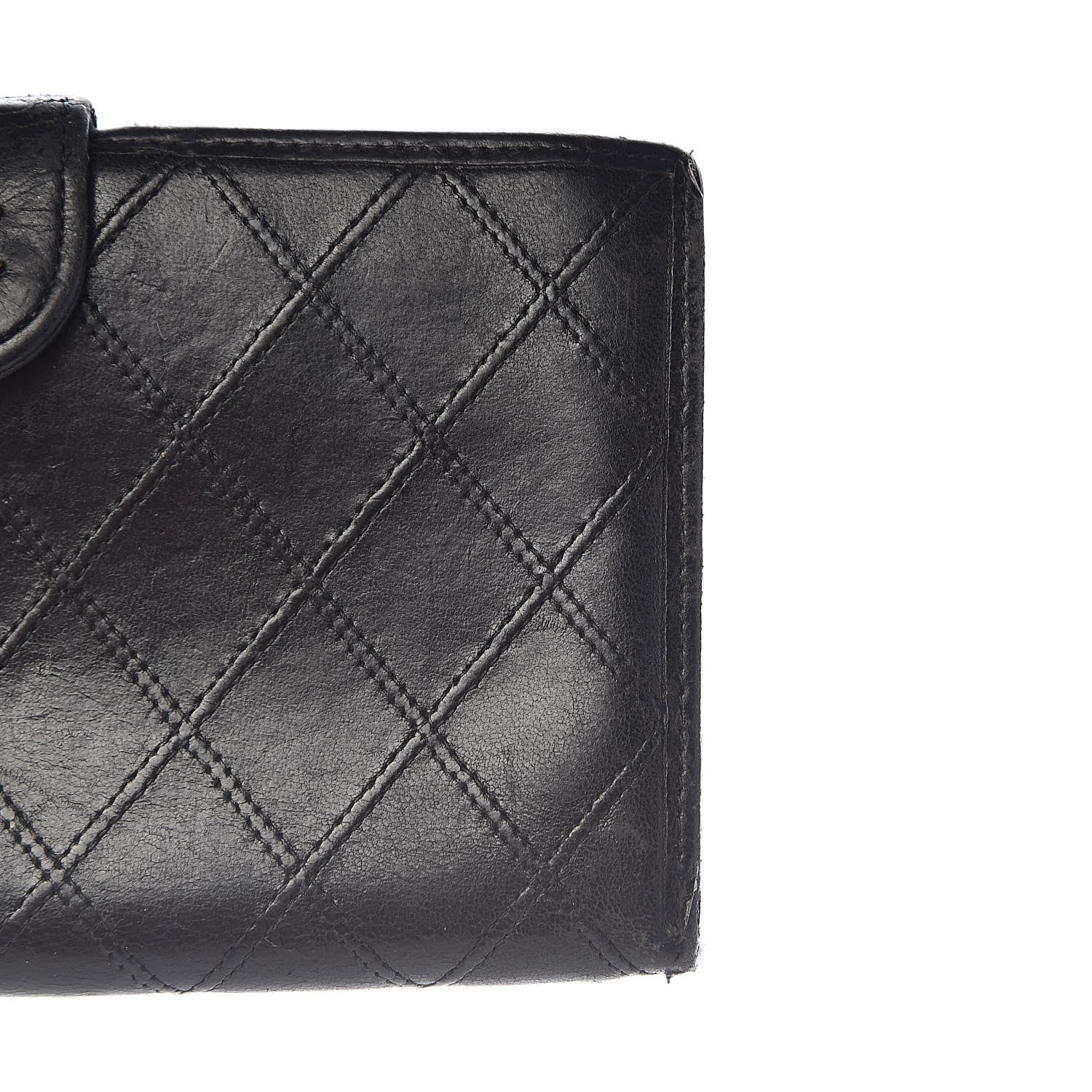 Chanel Lambskin Diamond Stitched French Wallet Black 16 of 19