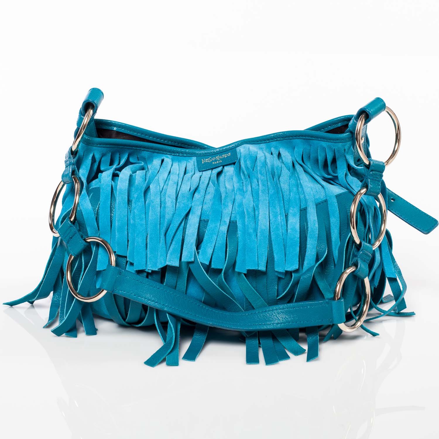 Saint Laurent Suede Boheme Fringe Hobo 1 of 8