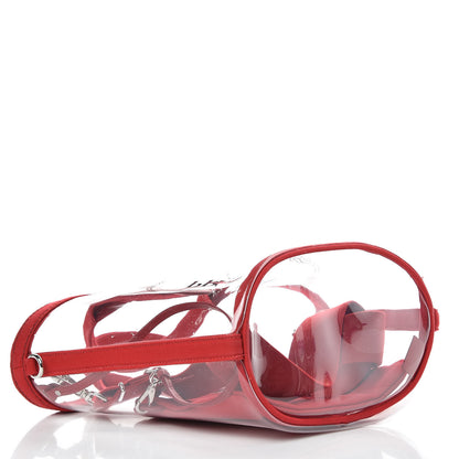 Prada Plexiglass Canapa Small Shopper Tote Rosso 4 of 7
