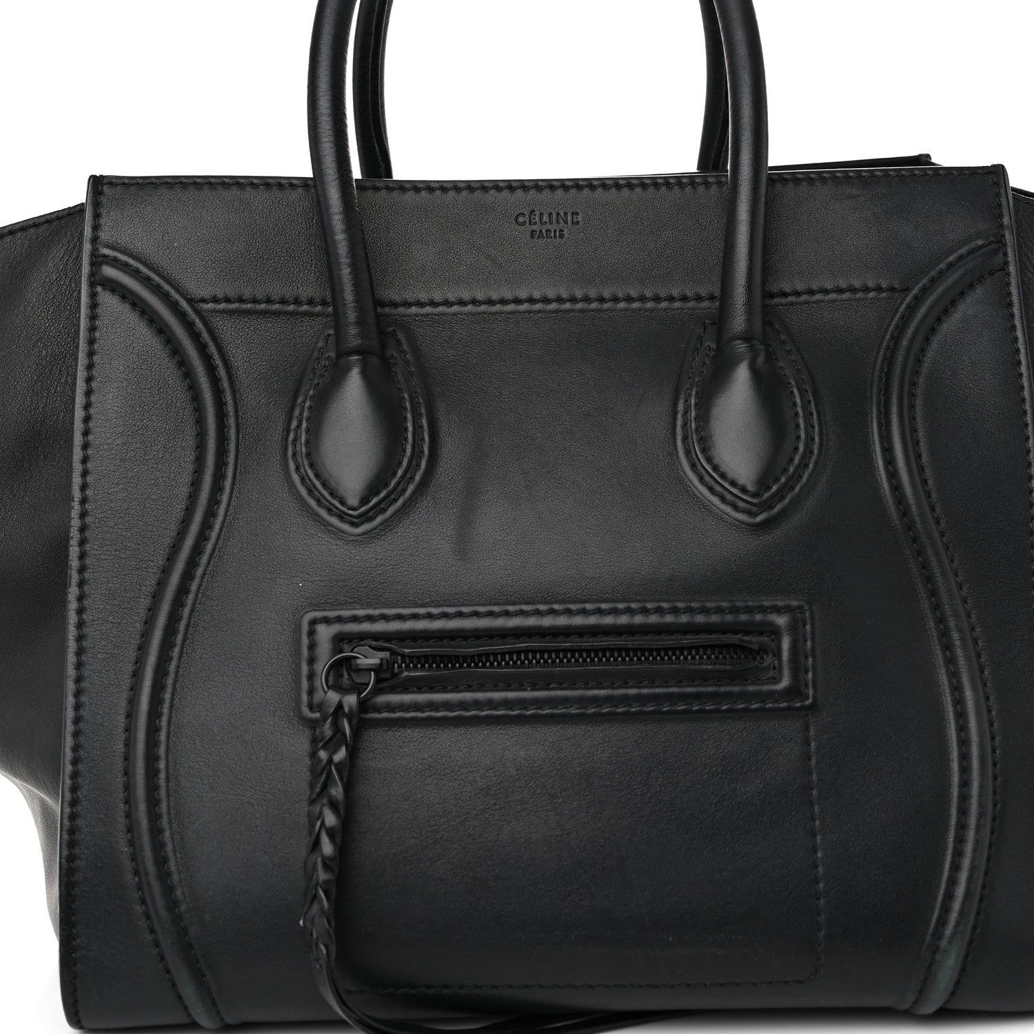 Celine Smooth Calfskin Medium Phantom Luggage Black 7 of 11