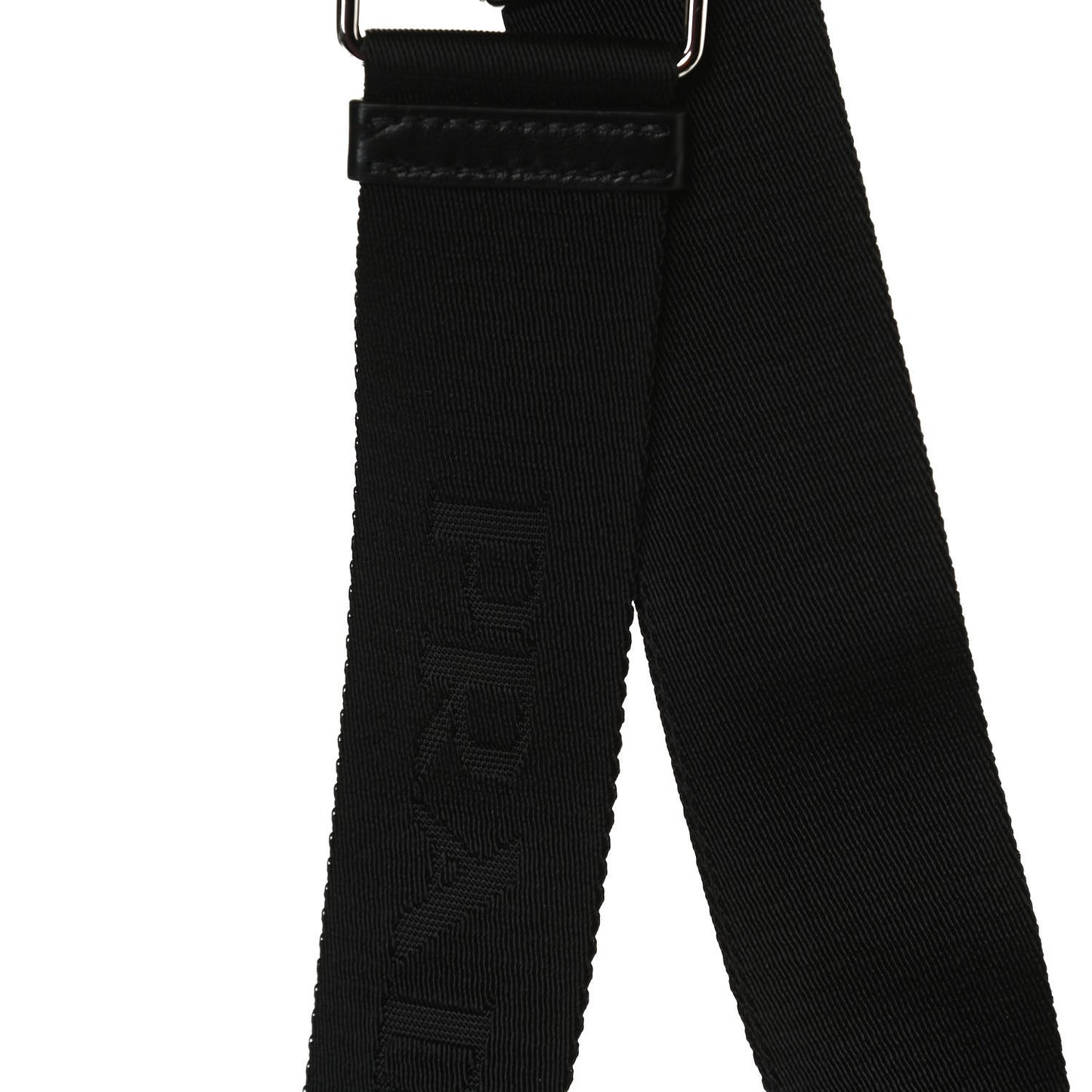 Nylon Calfskin Identity Shoulder Bag Black