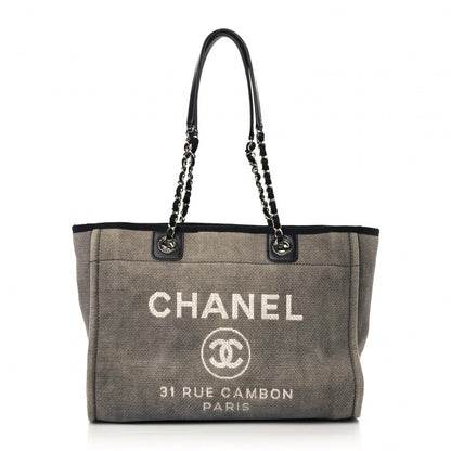 Chanel Canvas Small Deauville Tote Grey 1 of 17
