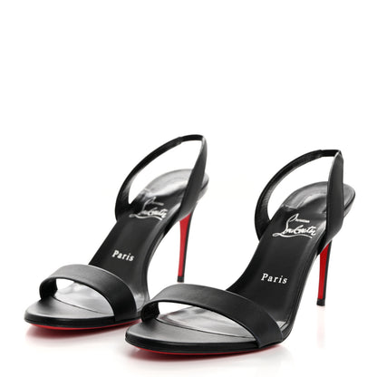 Christian Louboutin Calfskin O Marylin 85 Slingback Sandal Heels 39.5 Black 3 of 8