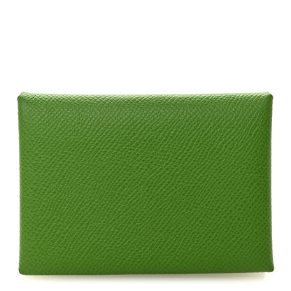 Hermes Epsom Calvi Duo Card Case Vert Yucca 1 of 8