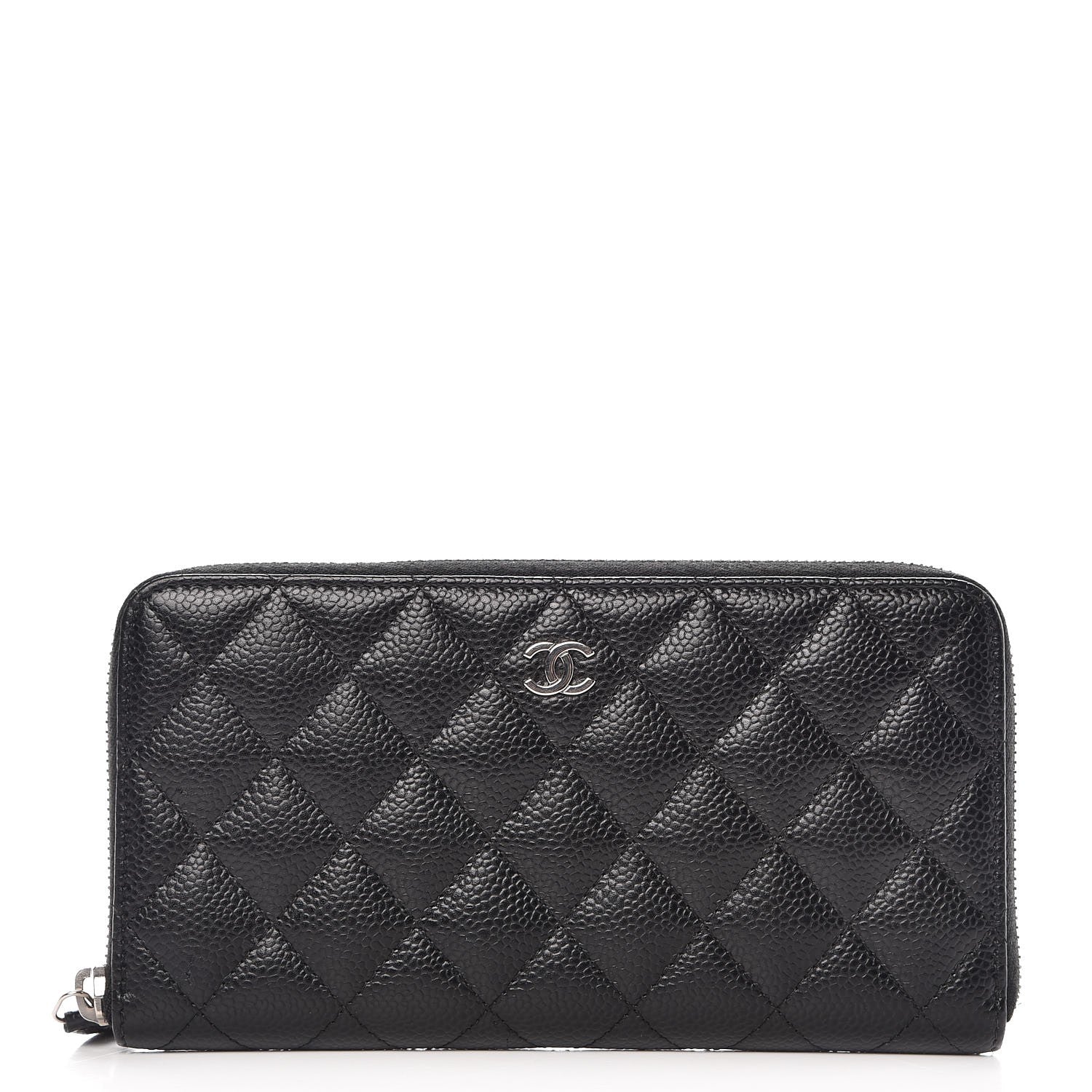 Chanel Caviar Quilted Large Gusset Zip Around Wallet Black 1 of 9