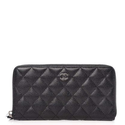 Chanel Caviar Quilted Large Gusset Zip Around Wallet Black 1 of 9
