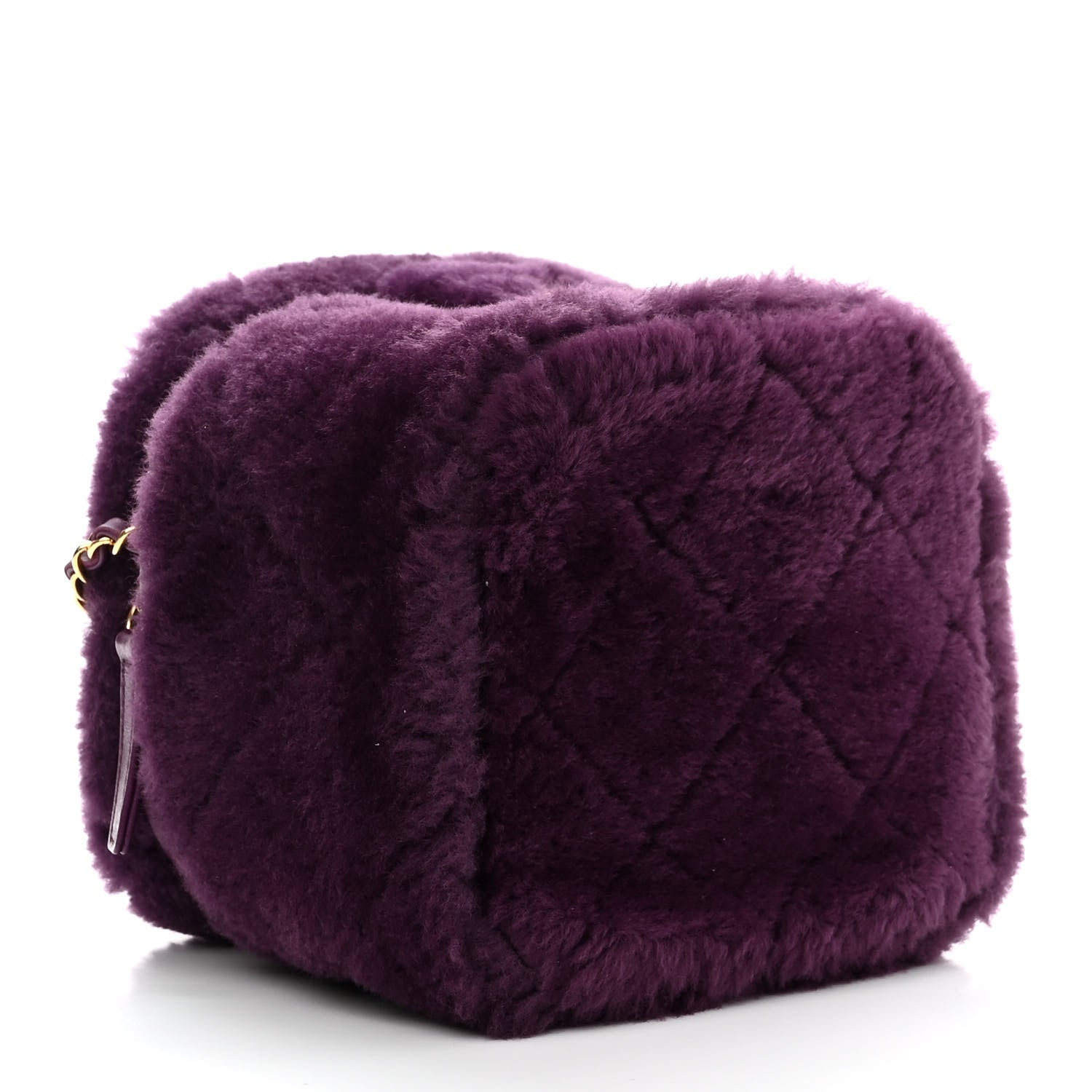 Chanel Shearling Lambskin Quilted Small Vanity Case Purple 4 of 11
