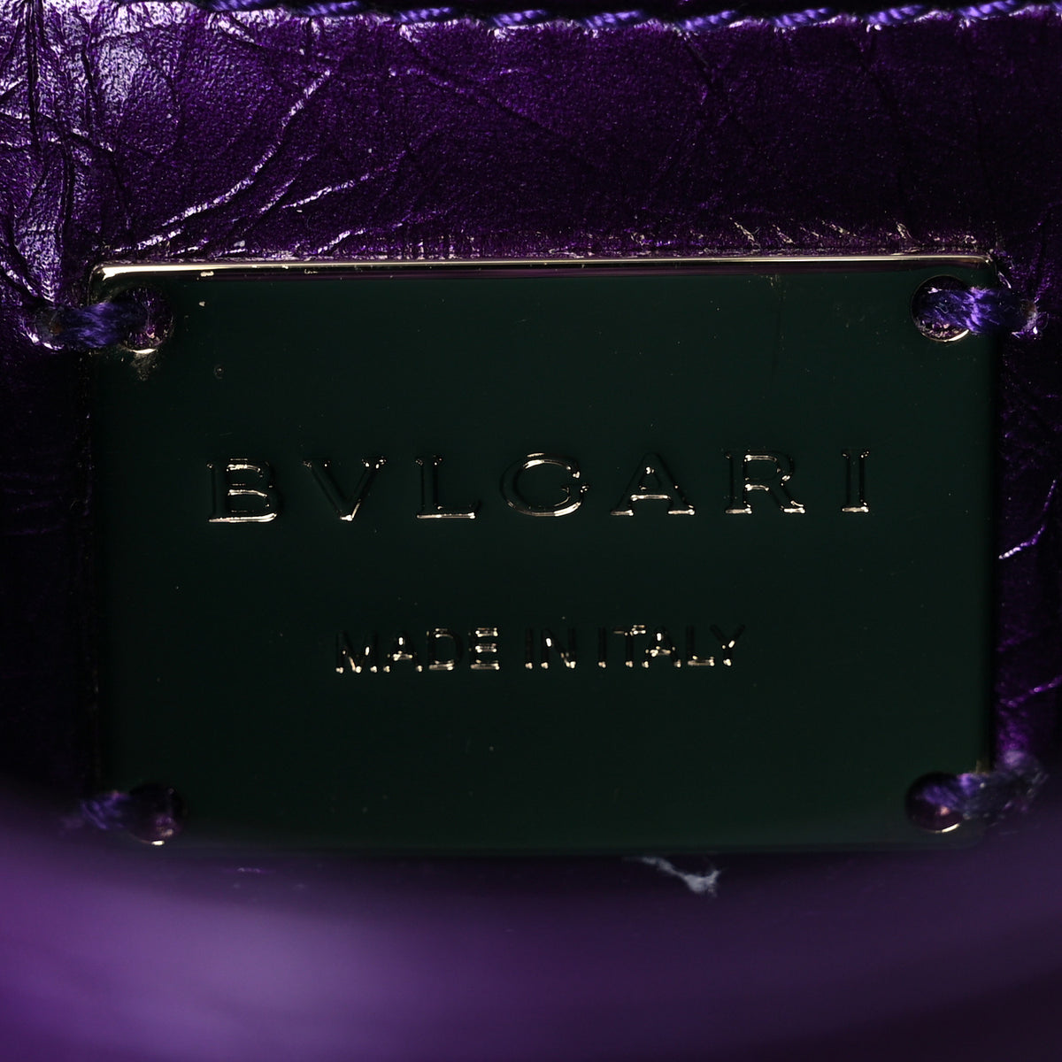 Bulgari Metallic Calfskin Matelasse Mini Serpenti Cabochon Crossbody Bag Purple 6 of 9