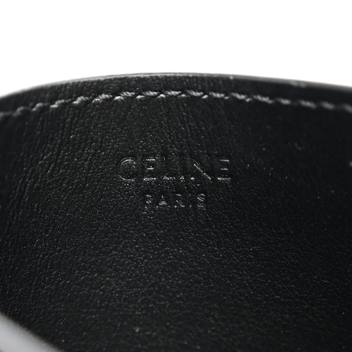 Shiny Calfskin Triomphe Card Holder Black