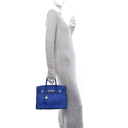 Hermes Togo BIRKIN 30 Bleu Electrique 2 of 12