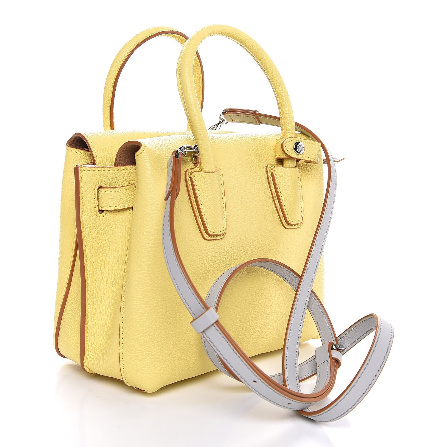 MCM Grained Calfskin Mini Milla Tote Custard Yellow 3 of 9