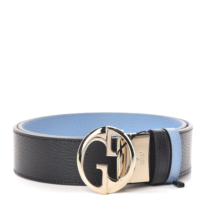 Gucci Dollar Calfskin 1973 Reversible Belt 90 36 Black Mineral Blue 1 of 7
