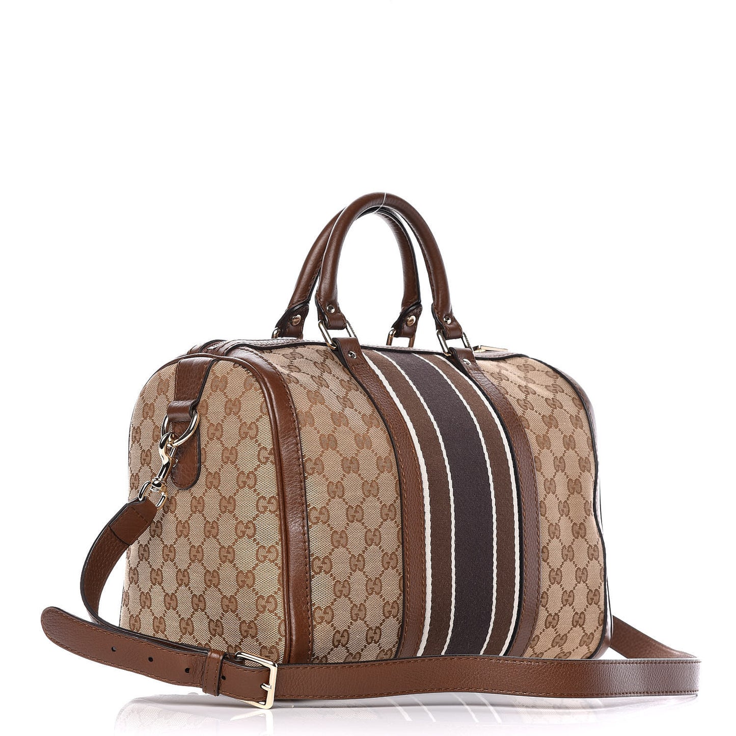 Monogram Web Medium Boston Dark Brown