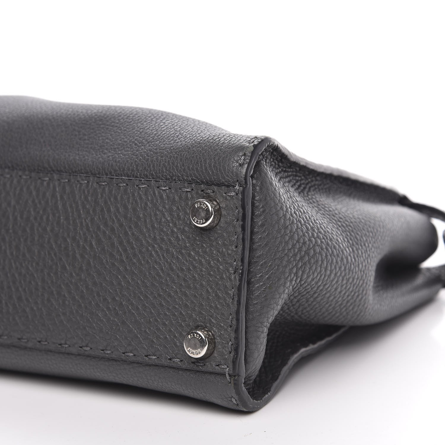 Fendi Cuoio Romano Selleria Bi-Color Medium Peekaboo Iconic Satchel Asfalto Latte 10 of 10