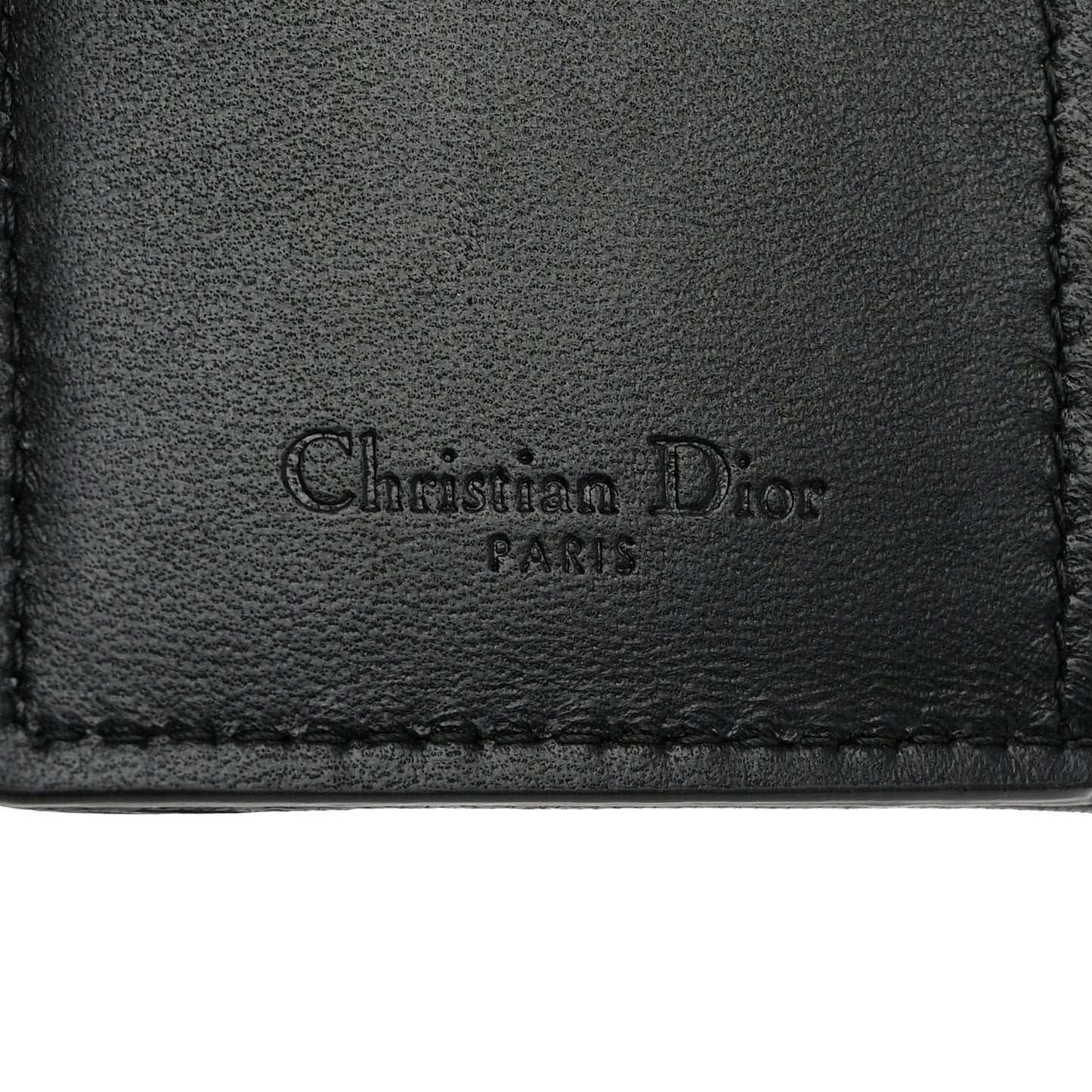 Lambskin Cannage Small Lady Dior Flap Card Holder Black