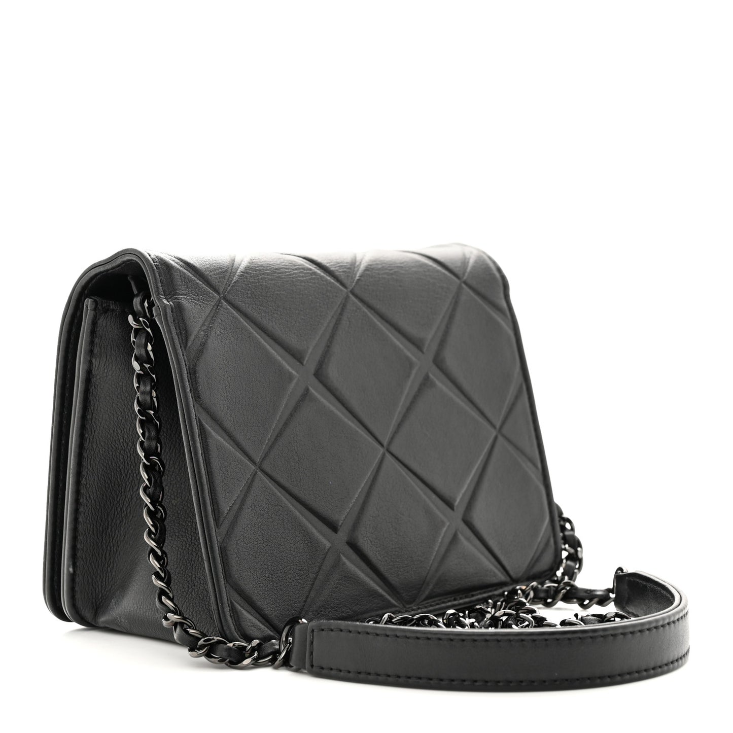 Calfskin Mini Propeller Flap Black