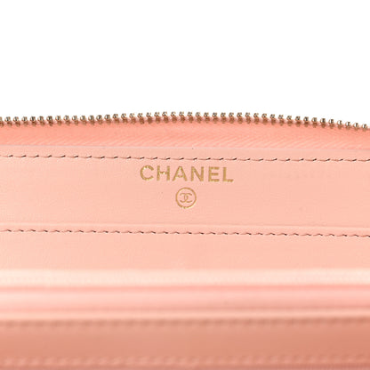 Chanel Caviar Quilted Large Gusset Zip Around Wallet Light Pink 6 of 12