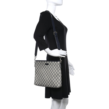 Gucci GG Plus Monogram Medium Flat Messenger Bag Navy 2 of 9