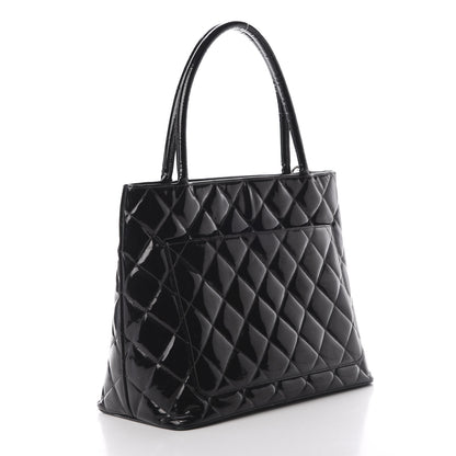 Chanel Patent Quilted Medallion Tote Black 2 of 17