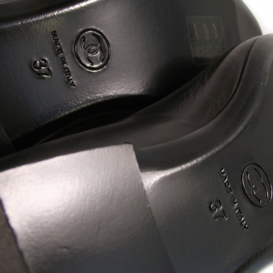 Chanel Leather Steel Toe Ballerina Flats 37 8 of 9
