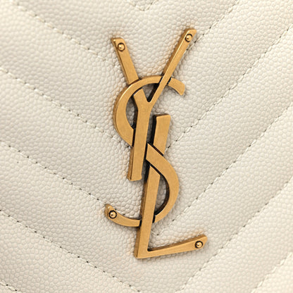 Saint Laurent Grain De Poudre Matelasse Chevron Quilted Round Vinyle Camera Bag Crema Soft 10 of 10