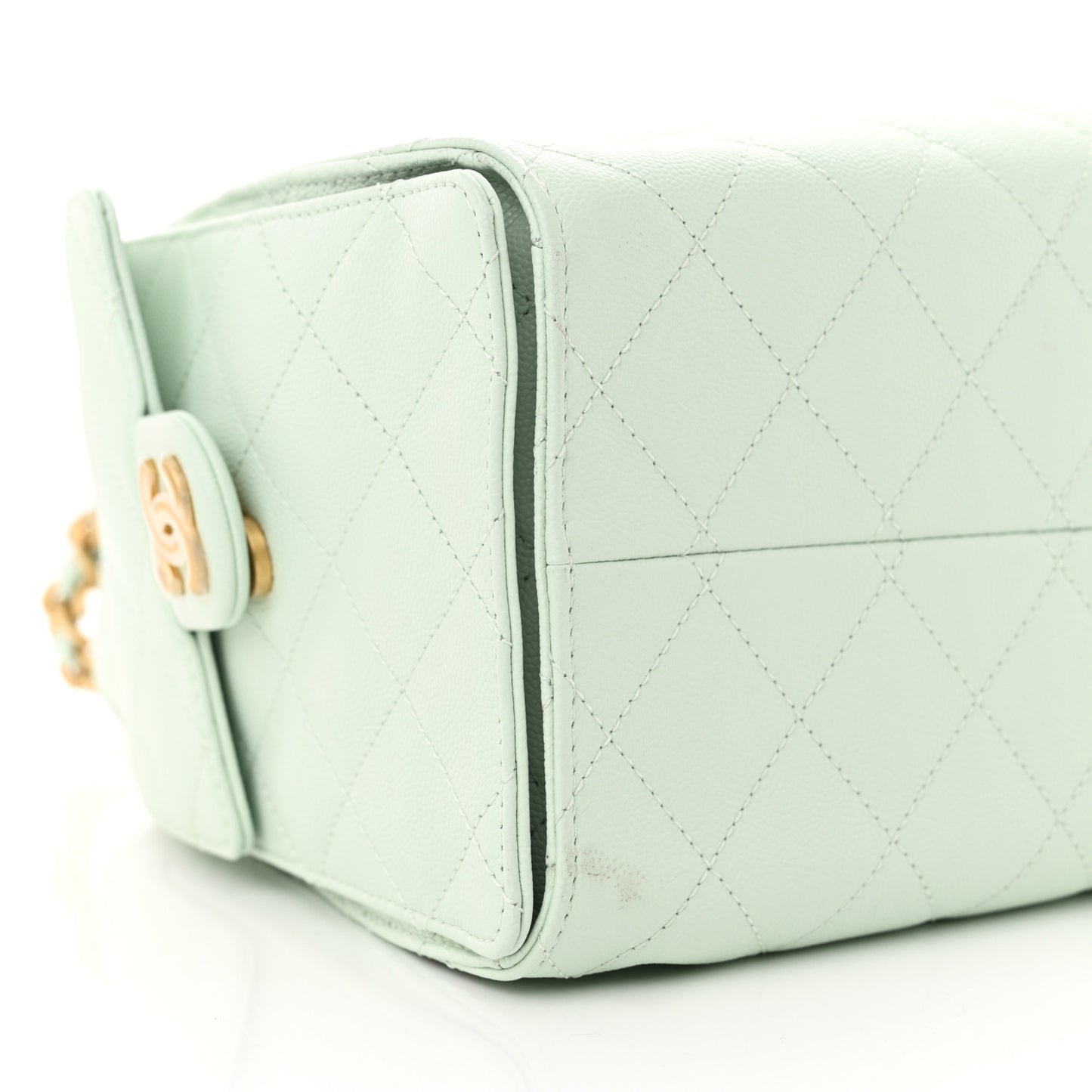 Caviar Quilted Small Chanel 25 Handbag Light Green