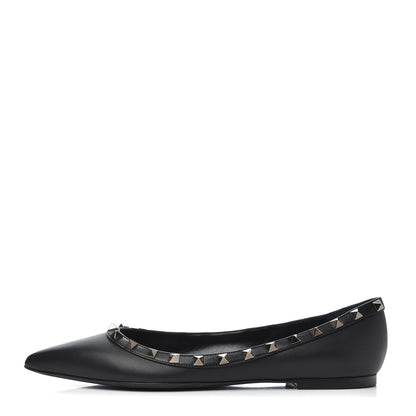 Valentino Garavani Nappa Rockstud Ballerina Flats 39.5 Black 1 of 15