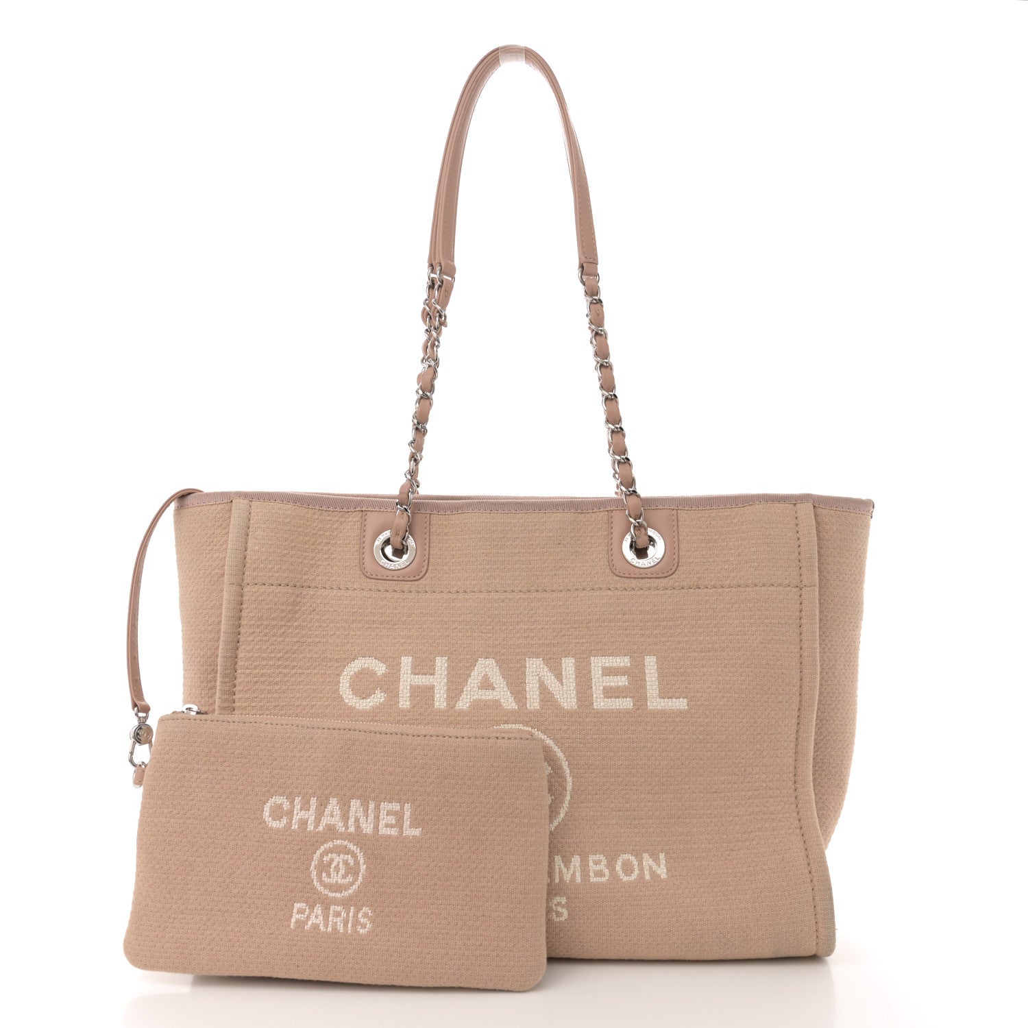 Chanel Mixed Fibers Small Deauville Tote Beige 3 of 13