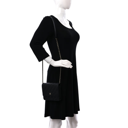 Chanel Caviar Quilted Square Wallet On Chain WOC Black 2 of 10