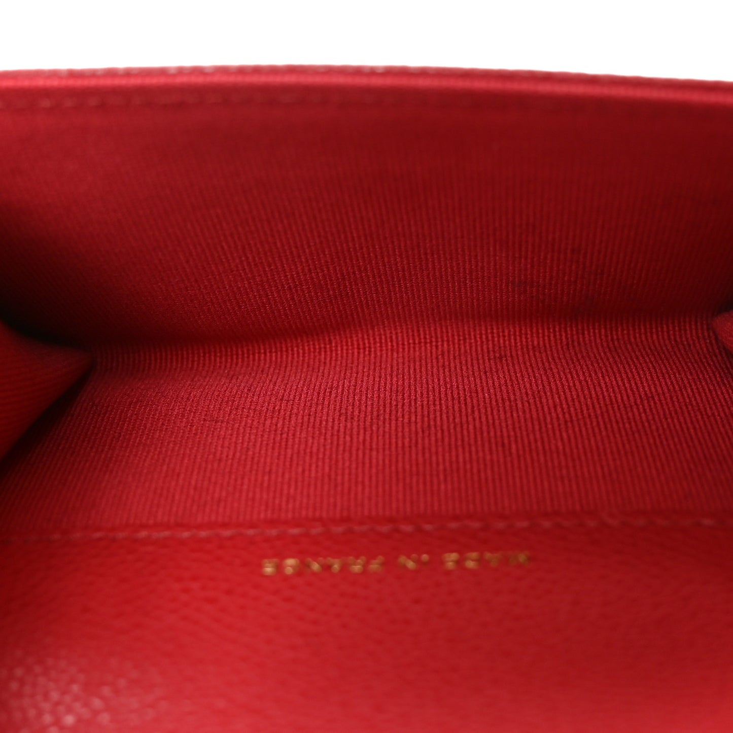 Caviar Quilted Flap Card Holder Wallet Red