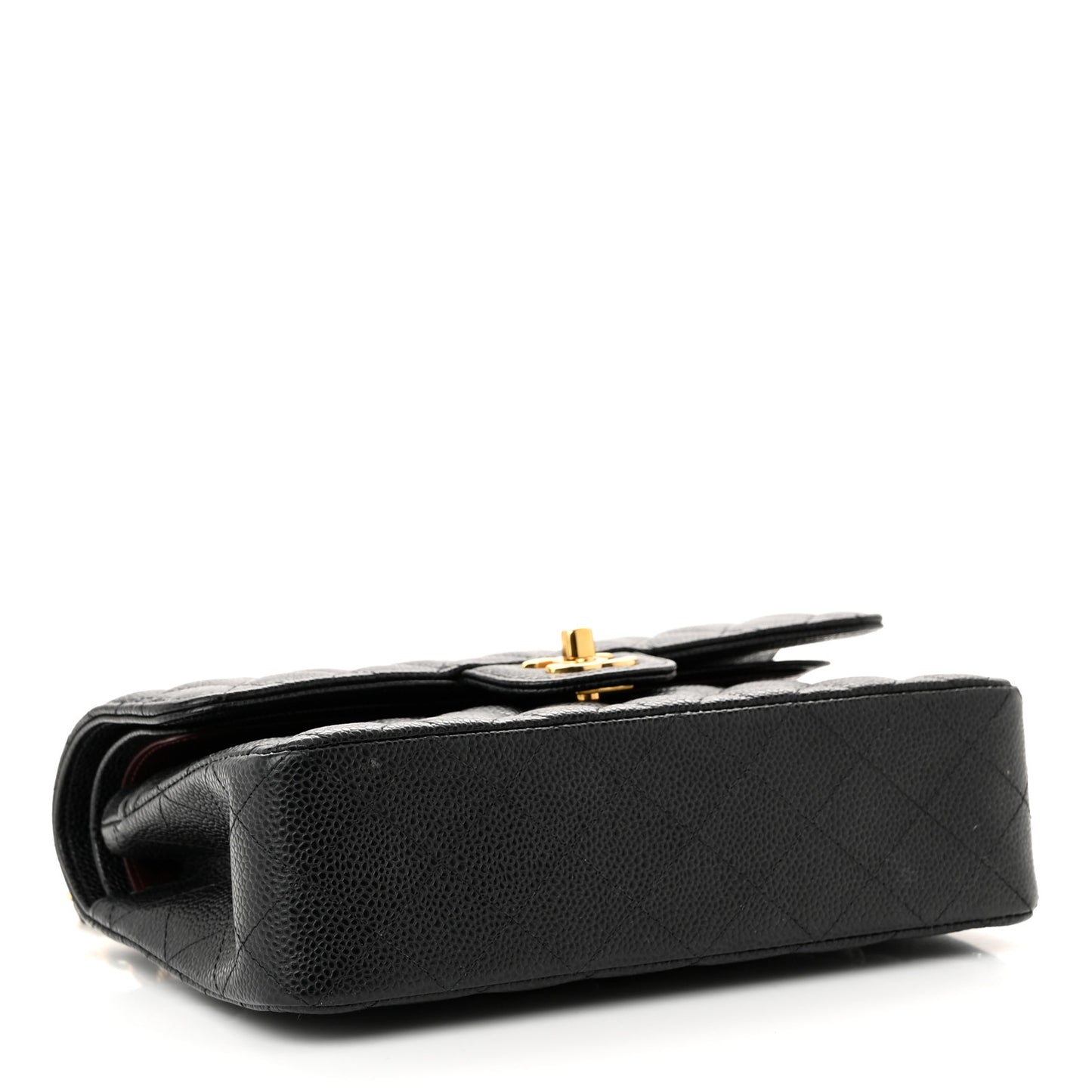 Caviar Quilted Small Double Flap Black