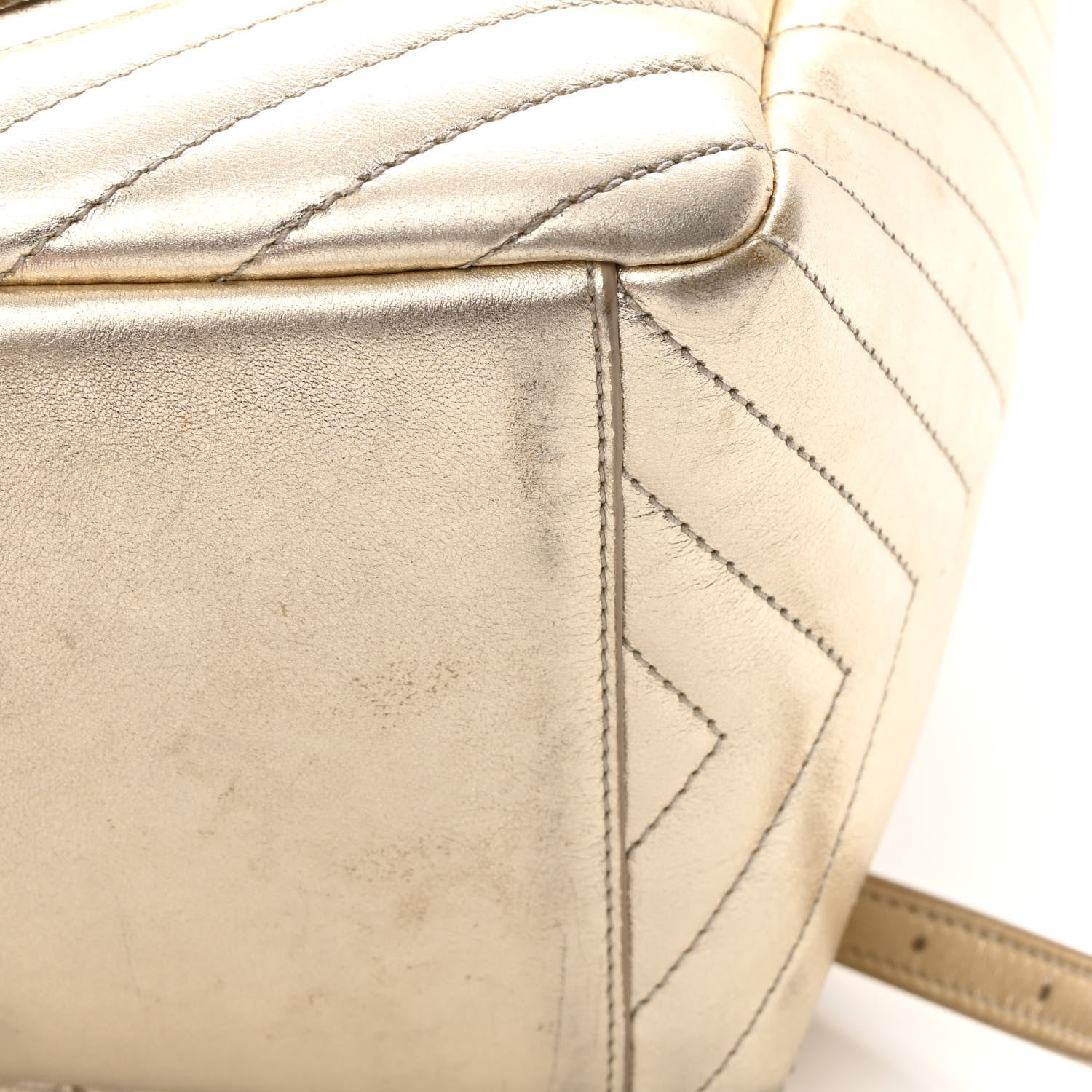 Saint Laurent Lambskin Matelasse Monogram Joe Backpack Pale Gold 13 of 19