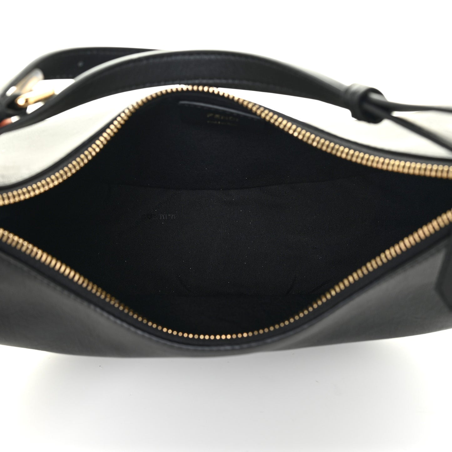 Vitello Grace Matte Small Fendigraphy Hobo Bag Black