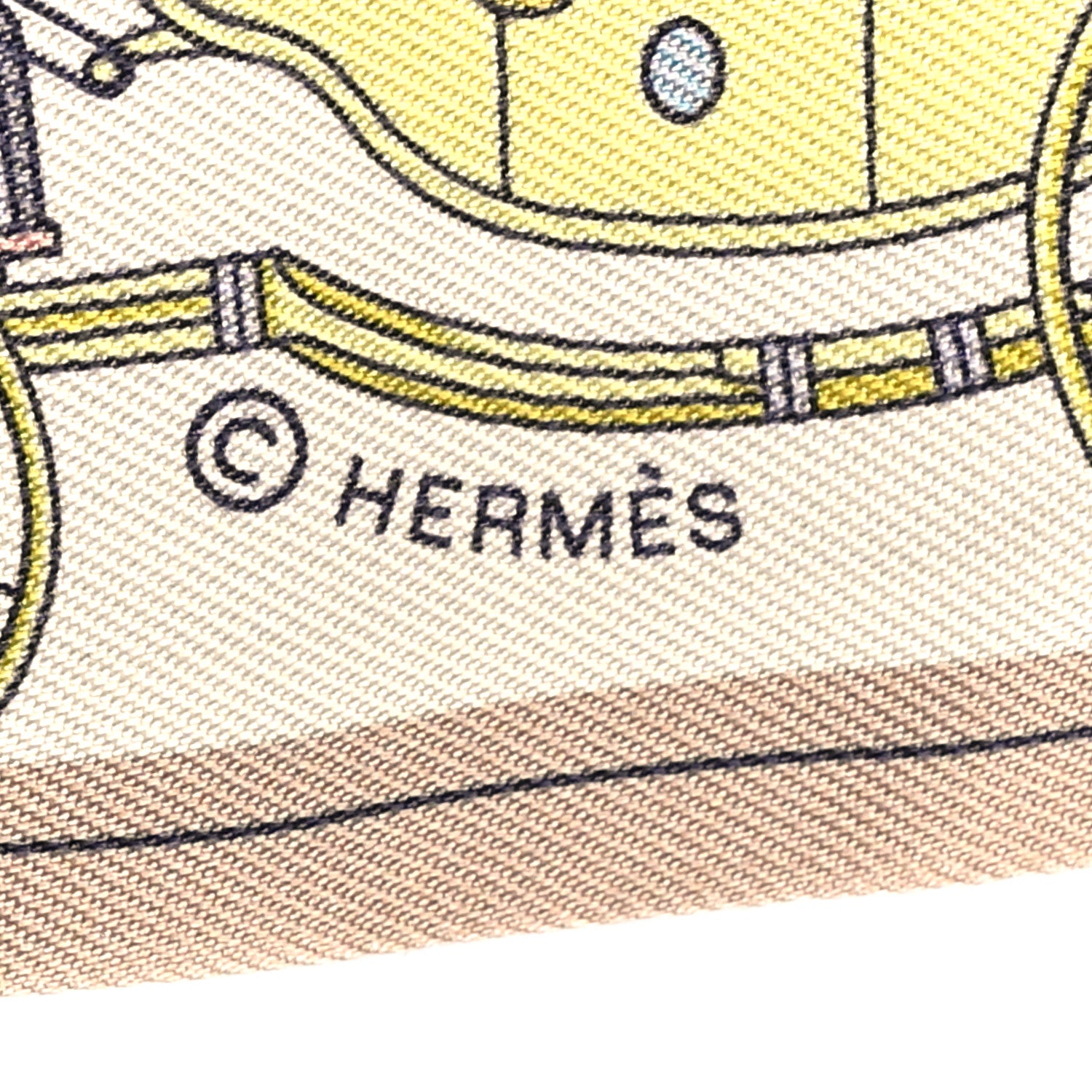 Hermes Silk Les Voitures Nouvelle Twilly Vert Amande Bleu Glacier 4 of 4