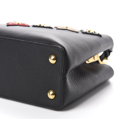 Louis Vuitton Taurillon Mechanical Flowers Smile Capucines PM Black 8 of 10