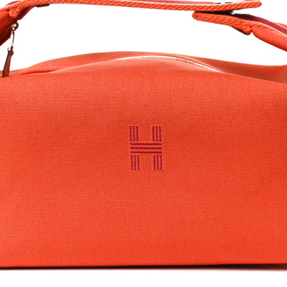 Hermes Canvas Large Bride-A-Brac Pouch Orange Feu Burgundy 8 of 11