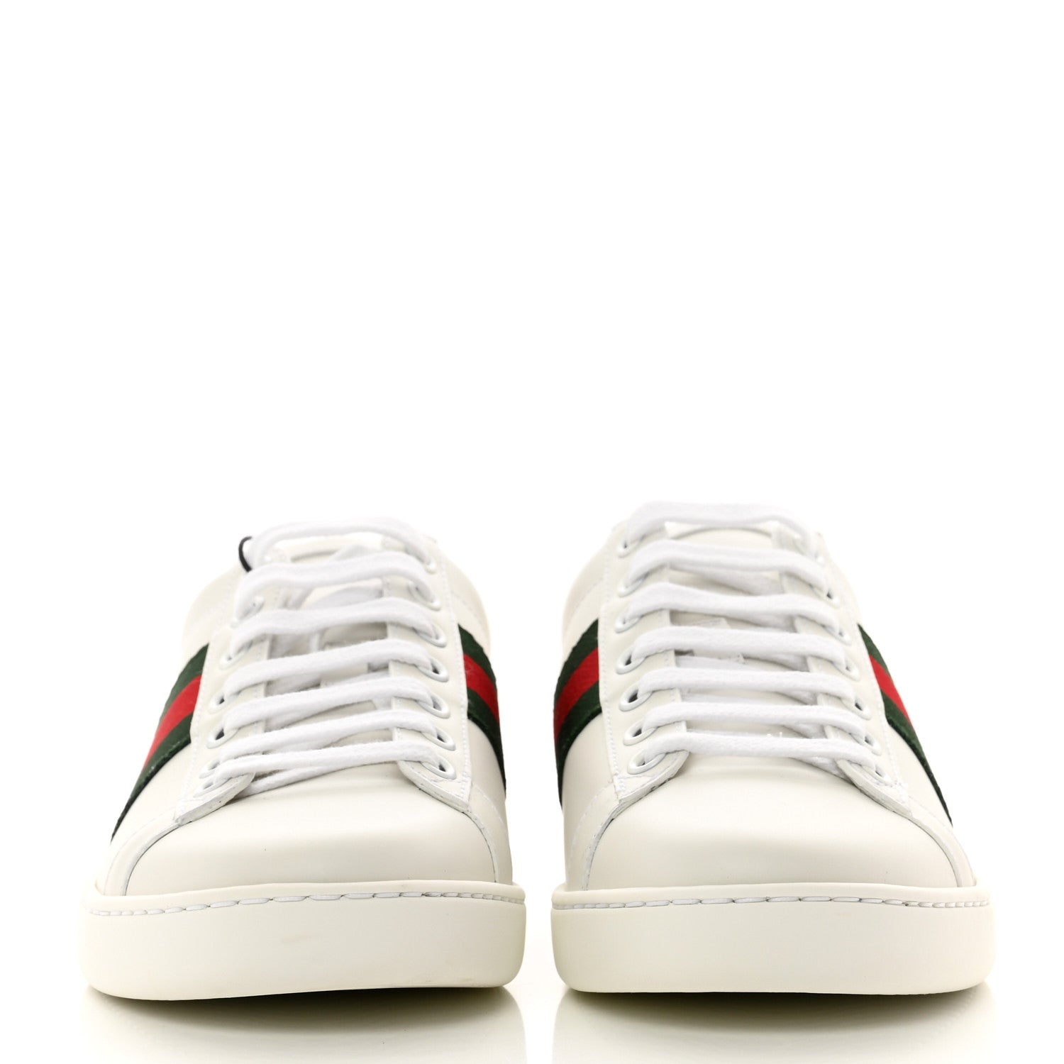 Gucci Calfskin Crocodile Web Womens Ace Sneakers 35.5 White Green 2 of 9