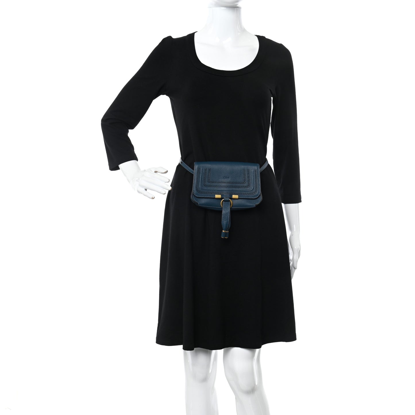 Calfskin Marcie Convertible Belt Bag Royal Navy