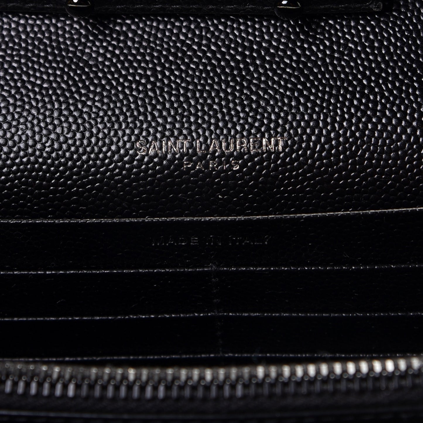 Grain De Poudre Matelasse Chevron Monogram Chain Wallet Black