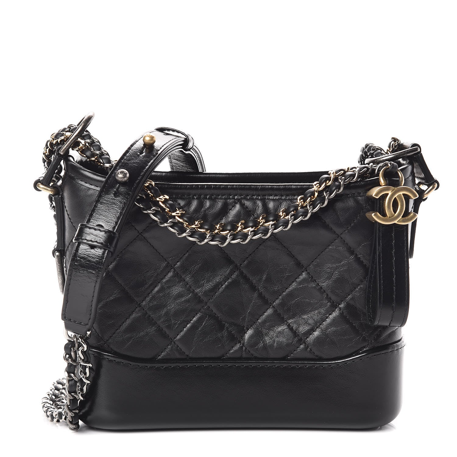 Chanel Aged Calfskin Quilted Small Gabrielle Hobo Black 1 of 10