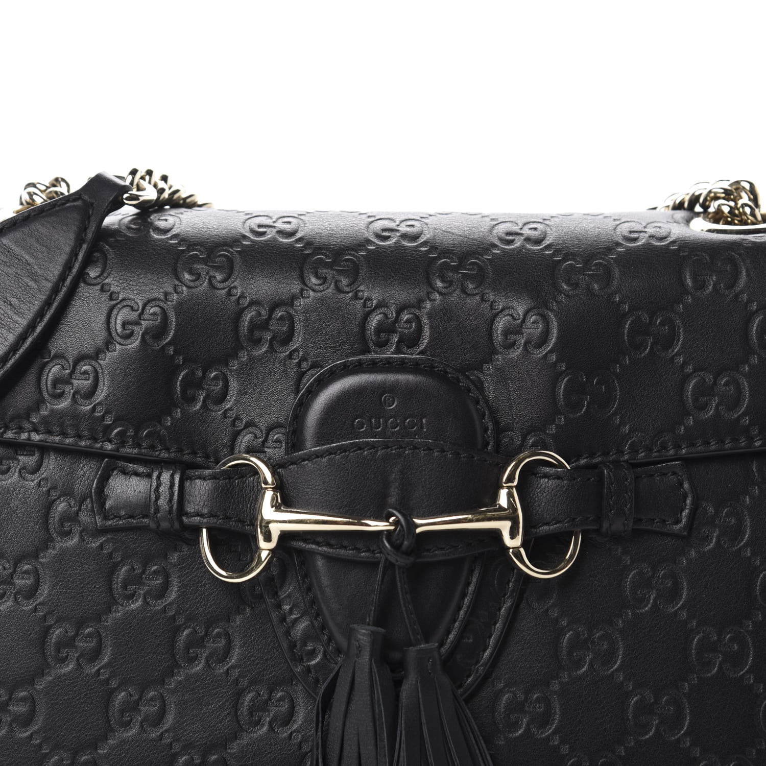 Gucci Guccissima Medium Emily Chain Shoulder Bag Black 12 of 12