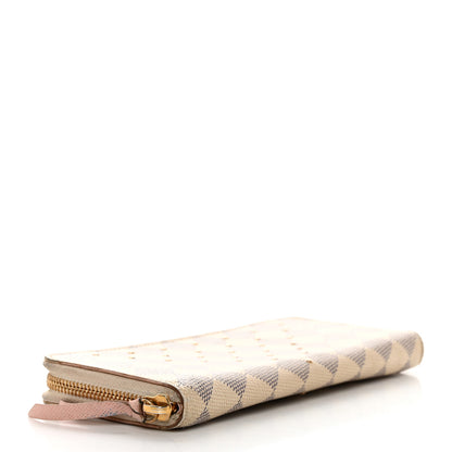 Louis Vuitton Damier Azur Studded Clemence Wallet Rose Ballerine 4 of 8