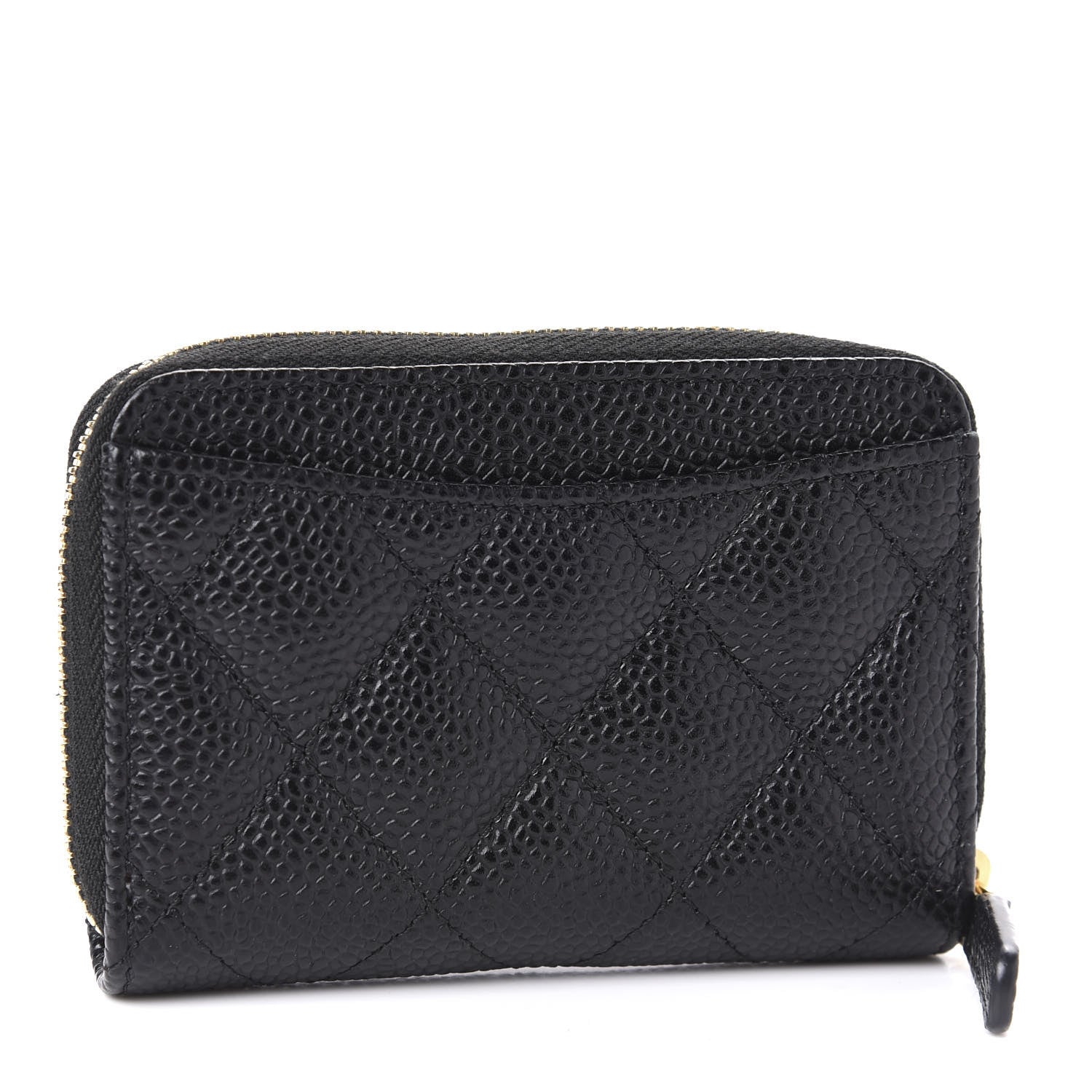 Chanel Caviar Quilted Zip Coin Purse Black 3 of 8
