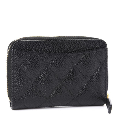 Chanel Caviar Quilted Zip Coin Purse Black 3 of 8