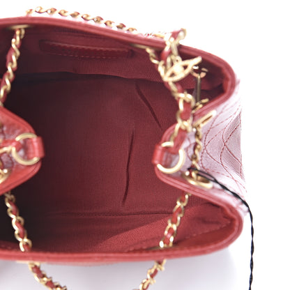Chanel Calfskin Stitched Small Egyptian Amulet Drawstring Bag Red 4 of 9