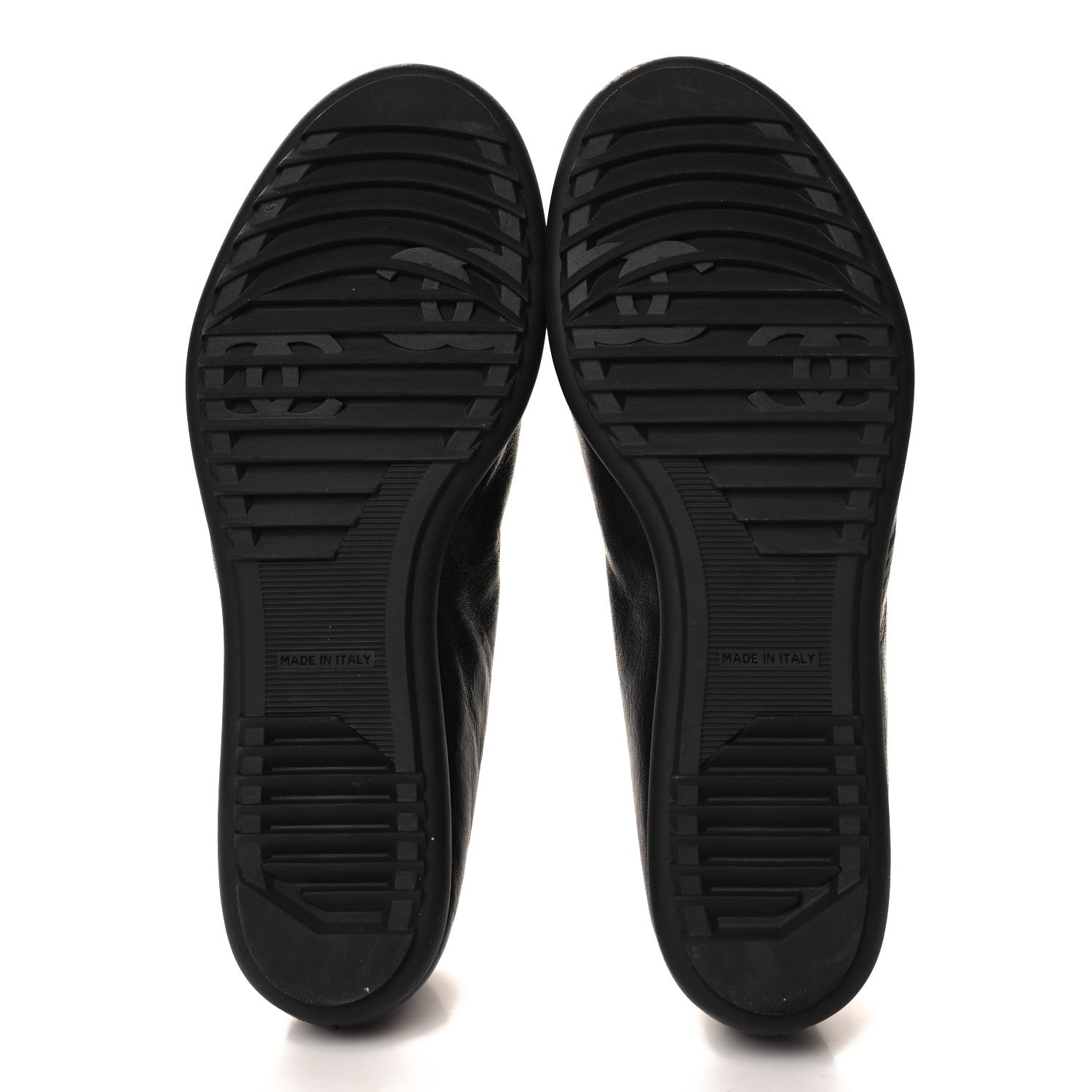 Chanel Lambskin Cap Toe CC Mary Jane Flats 37 Black 6 of 10