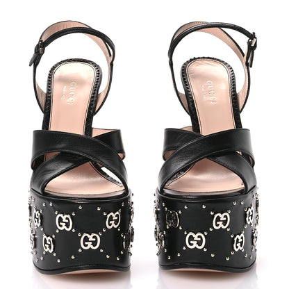 Gucci Malaga Kid Interlocking G Studs 155mm Platform Sandals 35 35 Black 3 of 8