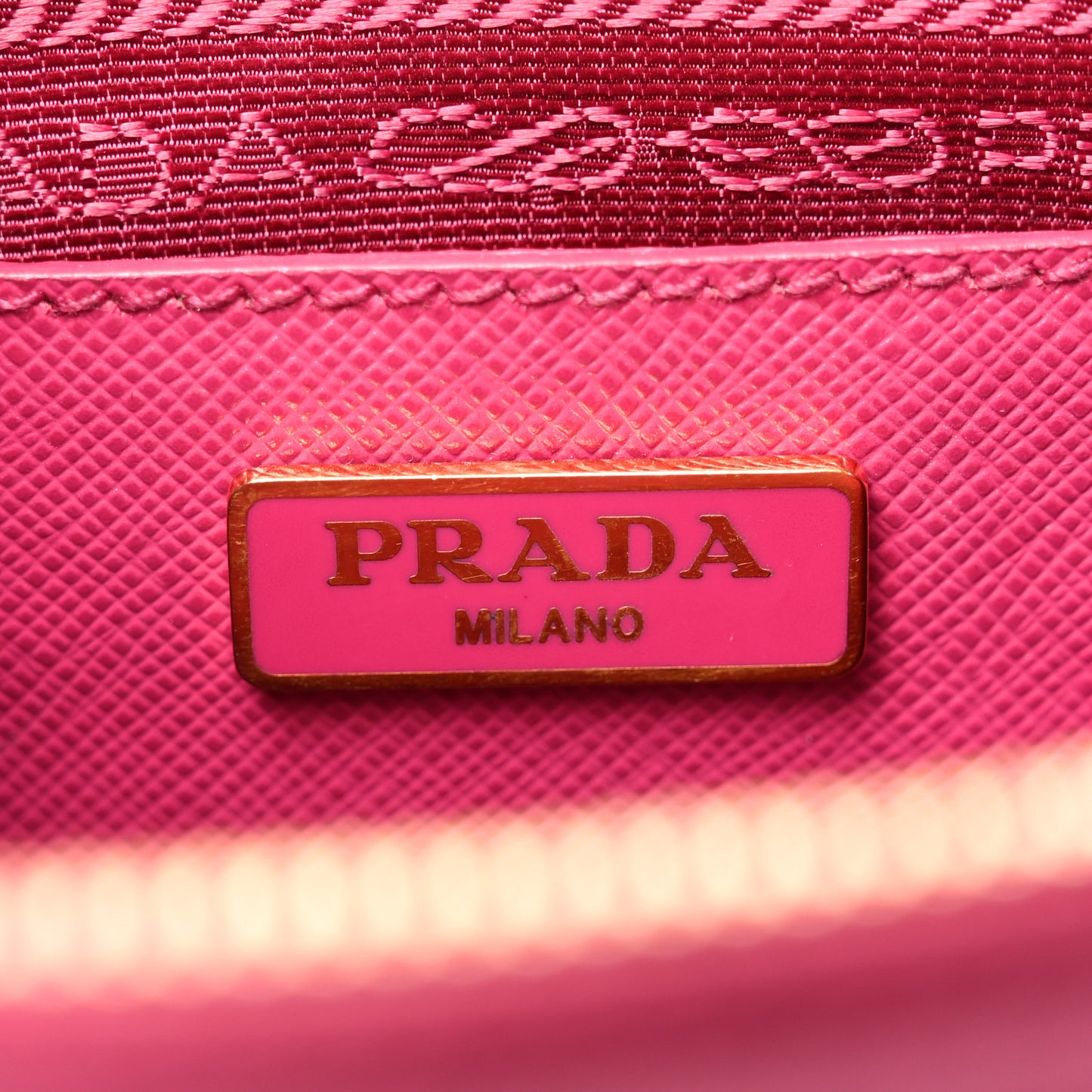 Saffiano Lux Micro Galleria Double Zip Tote Fuxia