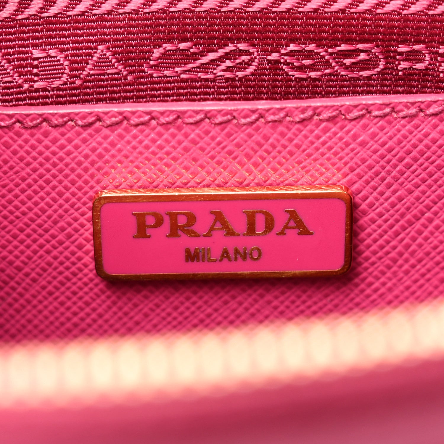 Prada Saffiano Lux Micro Galleria Double Zip Tote Fuxia 6 of 8