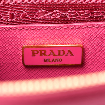 Prada Saffiano Lux Micro Galleria Double Zip Tote Fuxia 6 of 8